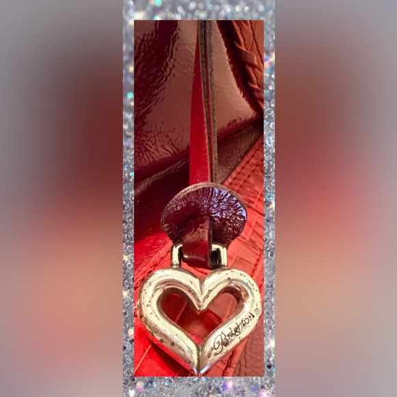 Brighton Red Patent & Croc Embossed Bag Wallet Dust Bag & Orig Box Excel Cond - Picture 9 of 17